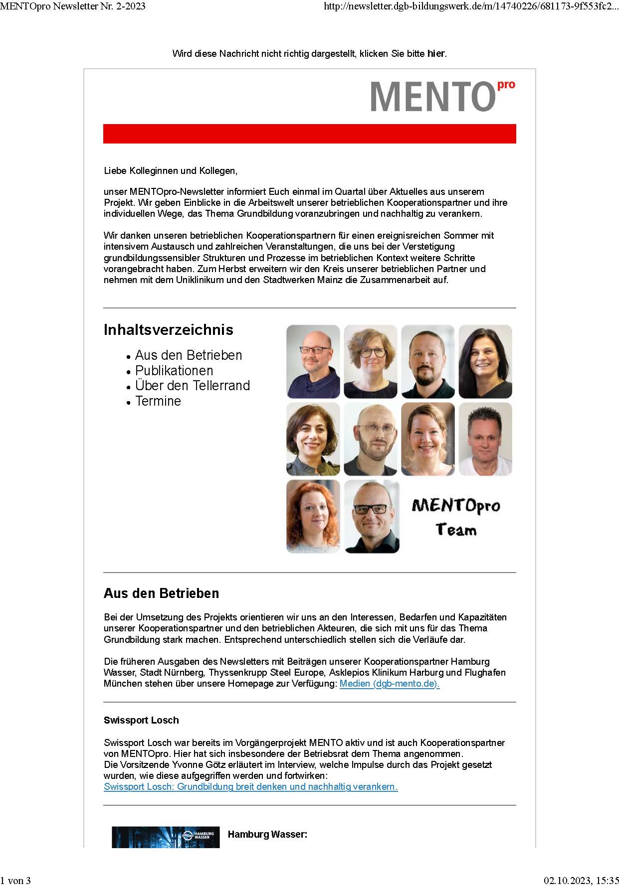 MENTOpro Newsletter Nr. 2-2023